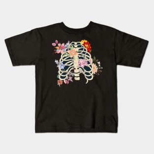 Ribcage and flowers Kids T-Shirt